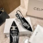 CEL Triomphe Slingback Pumps Black Patent Leather – Scarpe con tacco