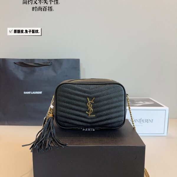 YSL Lou Camera Bag Small Black Leather - Bag