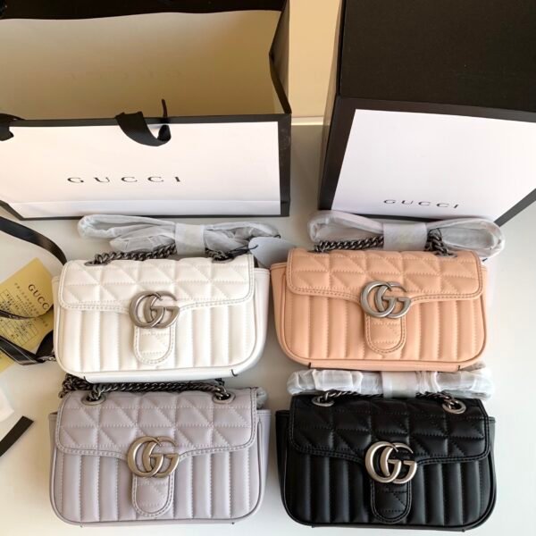 GG GG Marmont Matelassé Mini Multicolor Leather - Bag