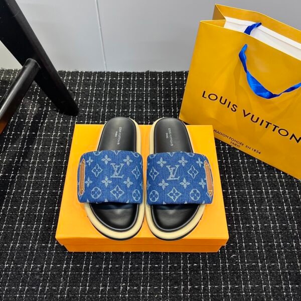 LV Waterfront Monogram Denim - Slides