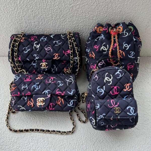CC Multicolor Quilted Mini Set Multicolor Canvas - Bag