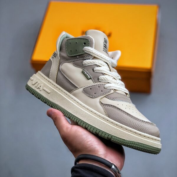 FD FD Match Beige/Green Leather - Sneakers