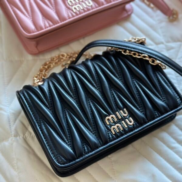 MIU Wander Matelassé Black Leather - Bag