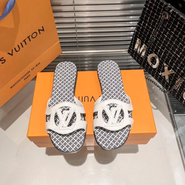 LV Paseo Flat Comfort Sandal White/Monogram - Sandals