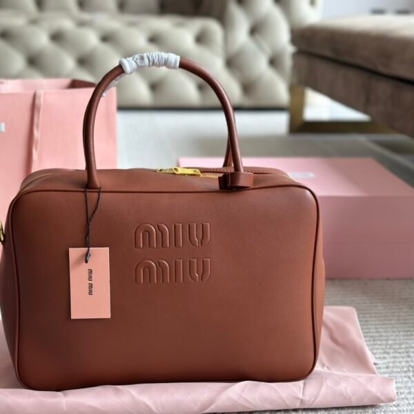 MIU Bowling Bag Brown Leather - Bag