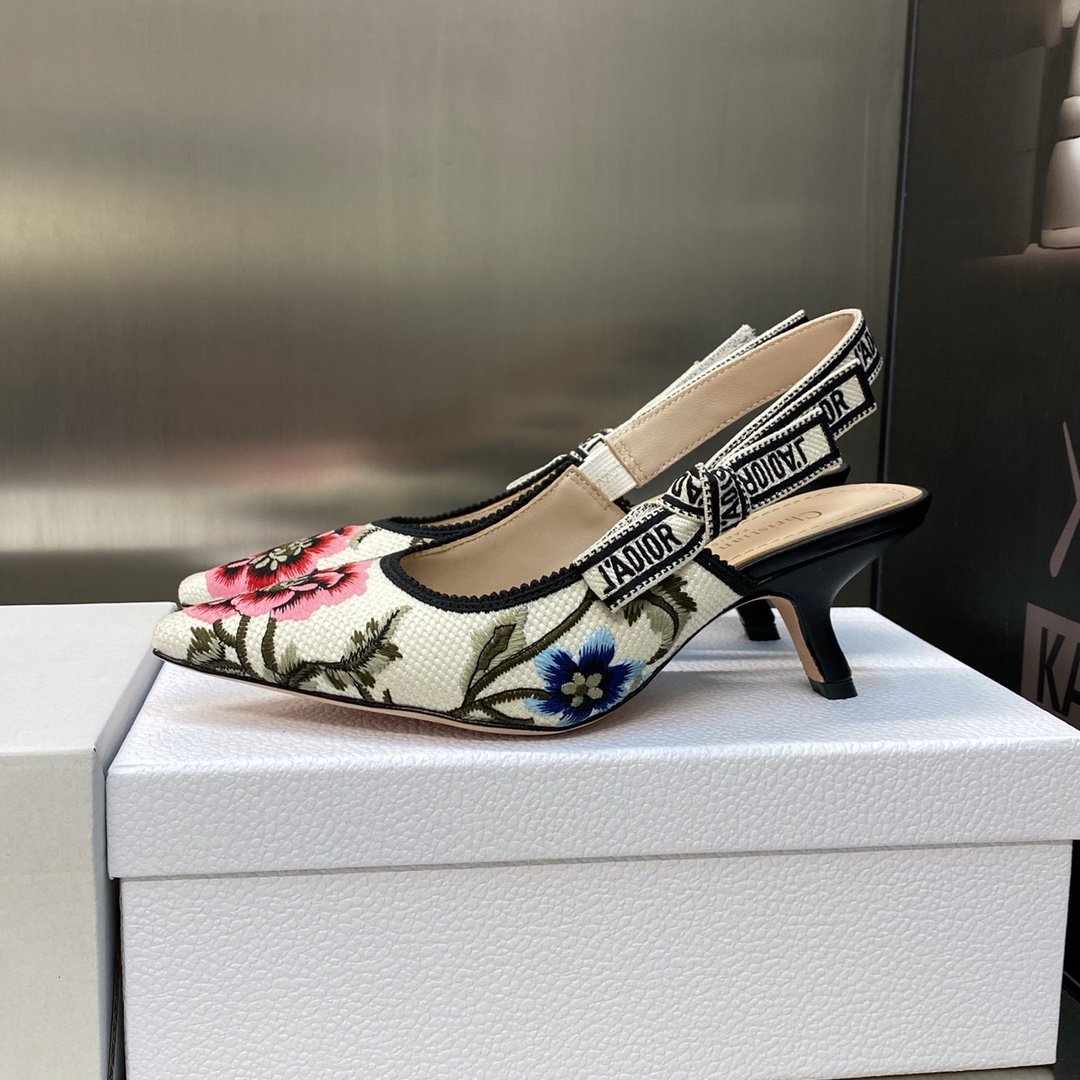 CD J'ACD Slingback Pump Embroidered Canvas - Heels - Image 5