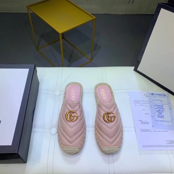 GG GG Marmont Espadrille Pink Quilted Leather - Shoes
