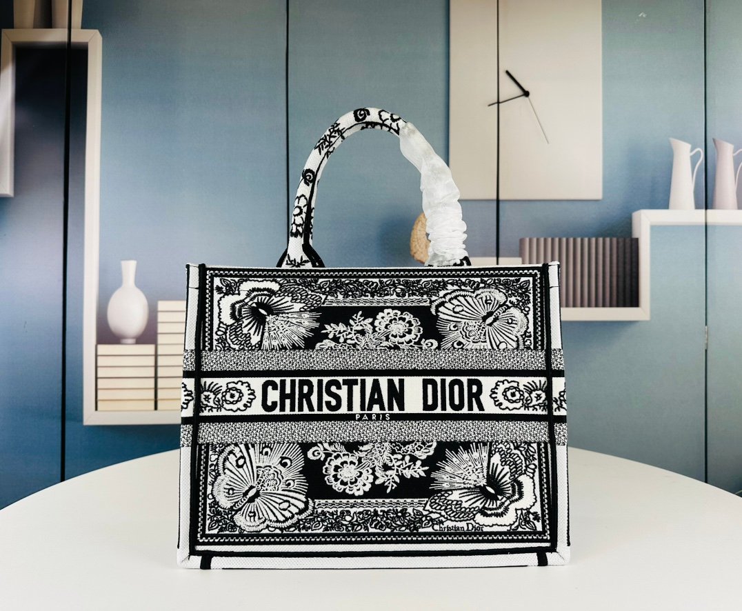 CD Book Tote Black Toile de Jouy - Bag