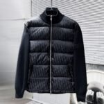 CD Oblique Knit Down Jacket Black – Giacca