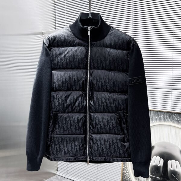 CD Oblique Knit Down Jacket Black - Jacket