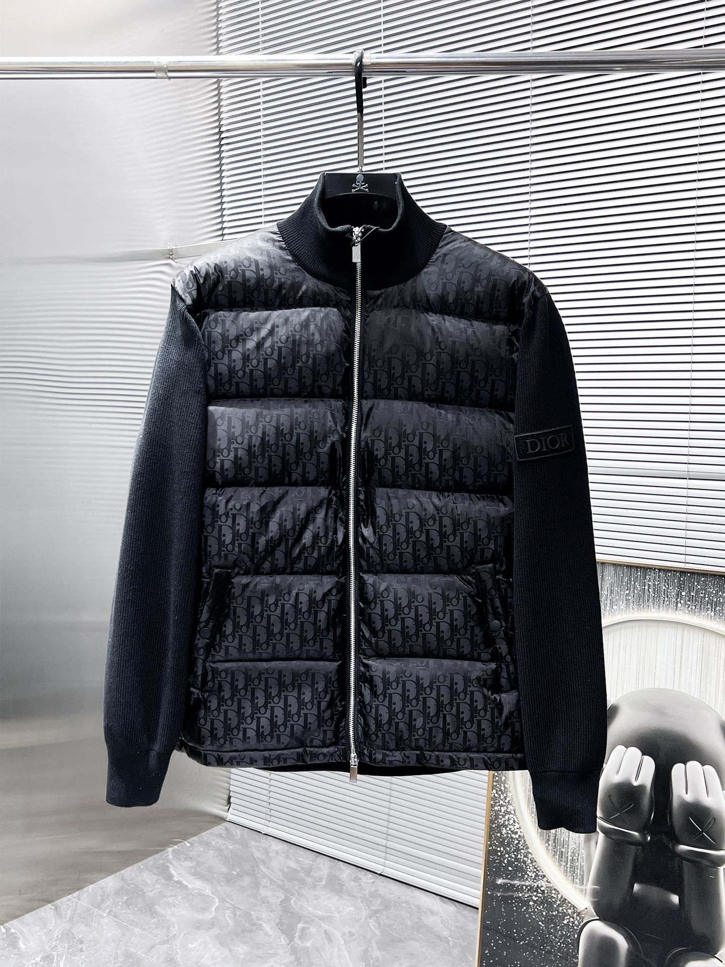 CD Oblique Knit Down Jacket Black - Jacket