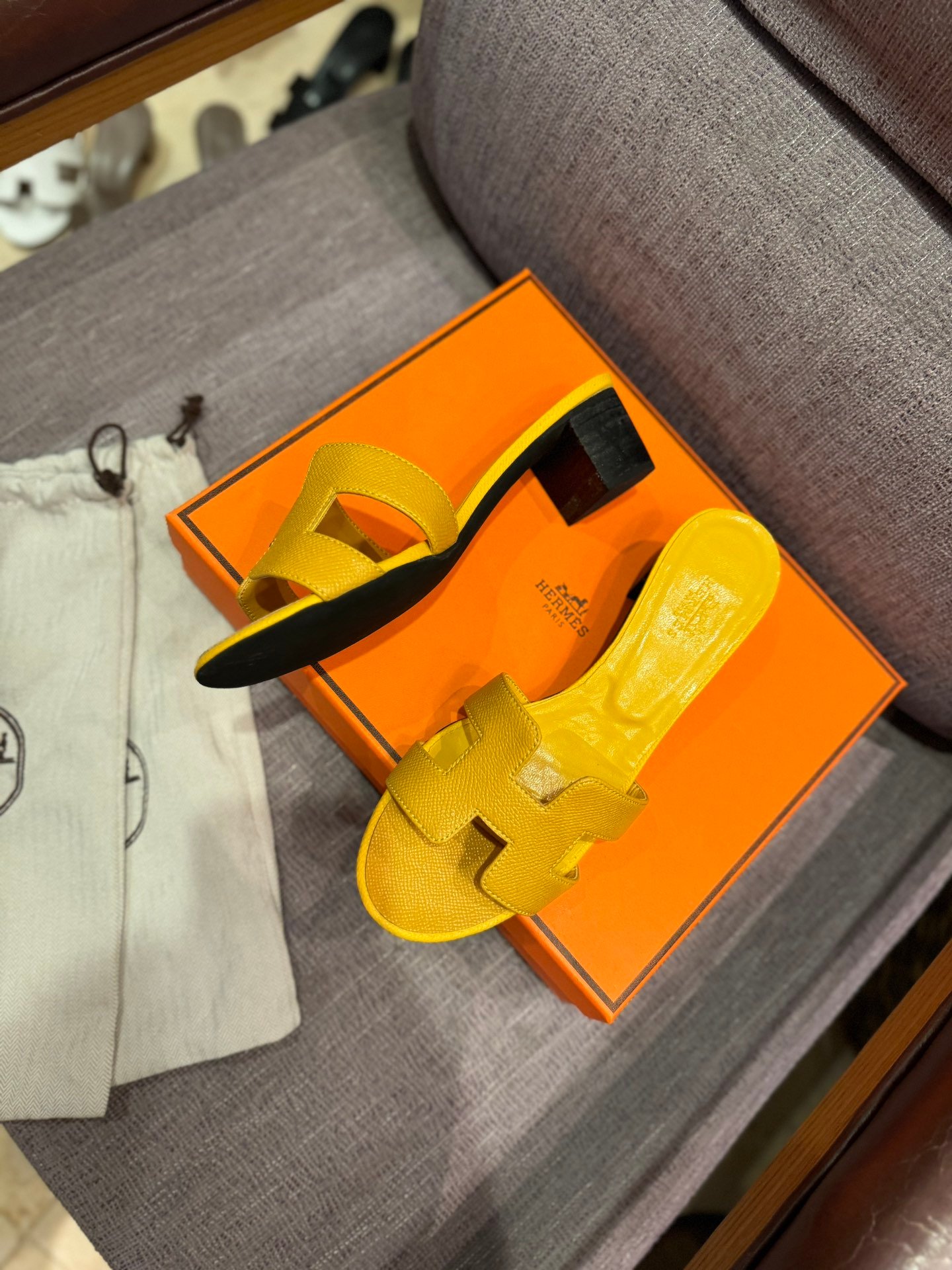 HM Oran Sandals Yellow Leather - Sandals - Image 3