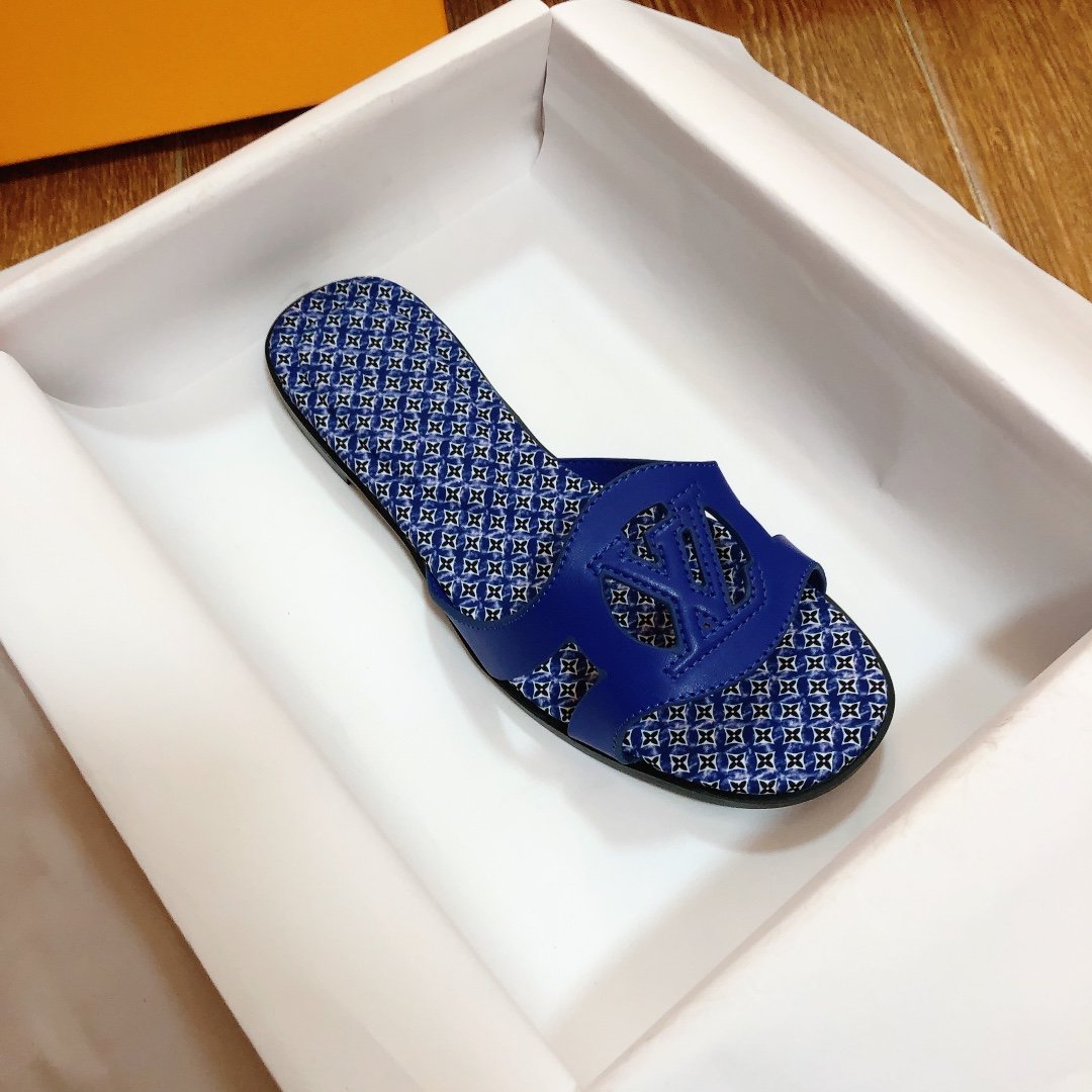 LV Paseo Flat Comfort Sandal Blue Monogram - Sandals - Image 2