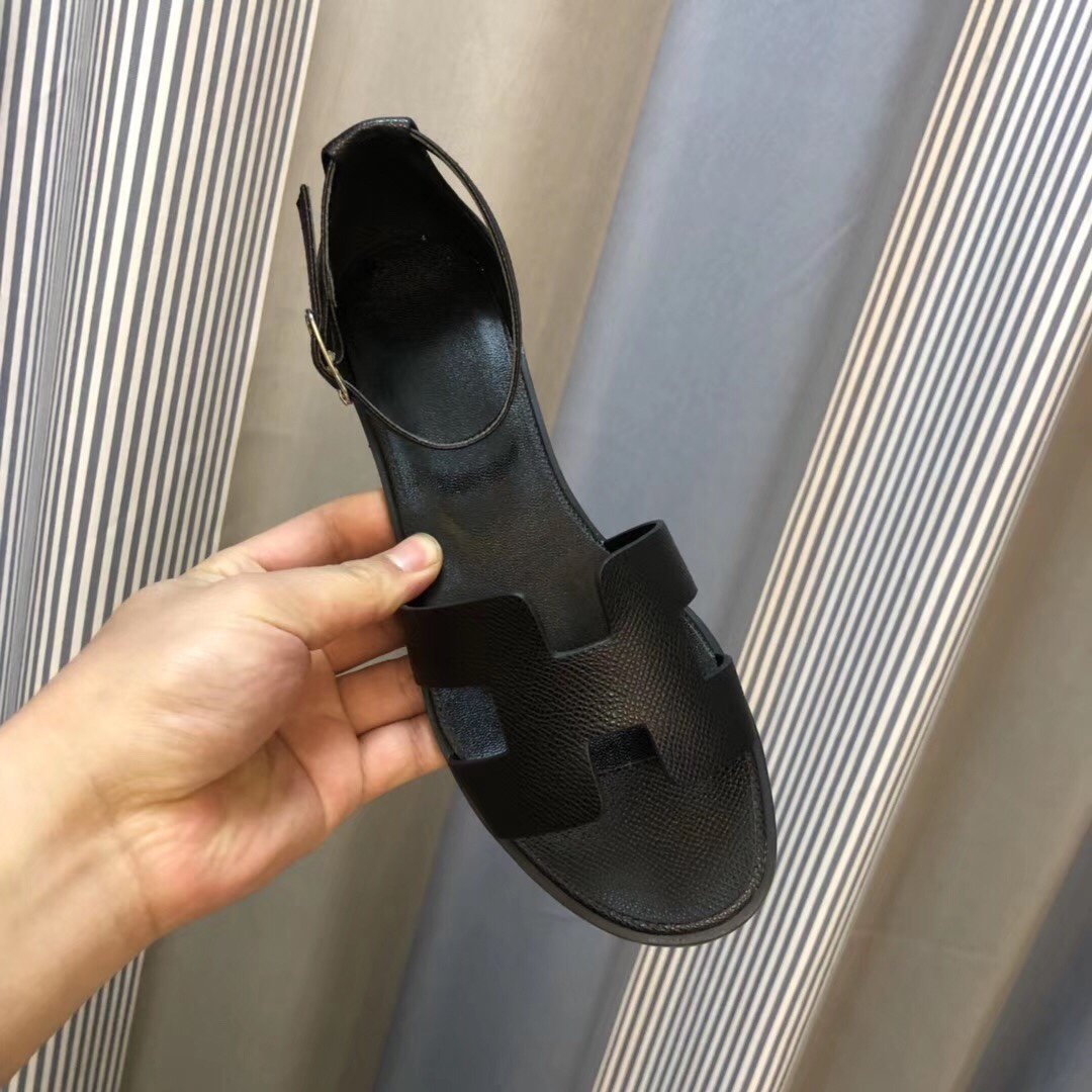 HM Oran Sandals Black Leather - Sandals - Image 4