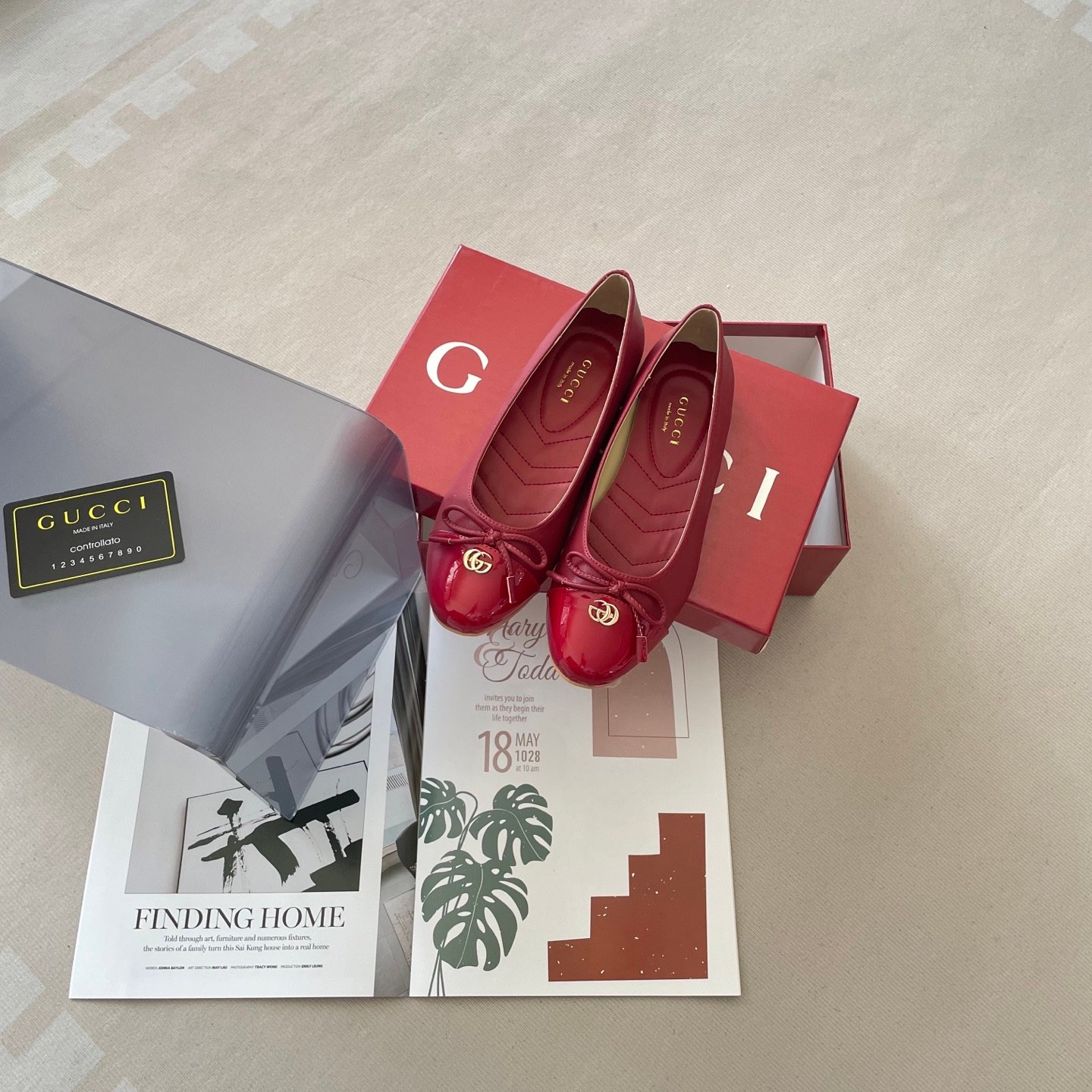 GG GG Marmont Ballet Flats Red Patent Leather - Shoes - Image 7