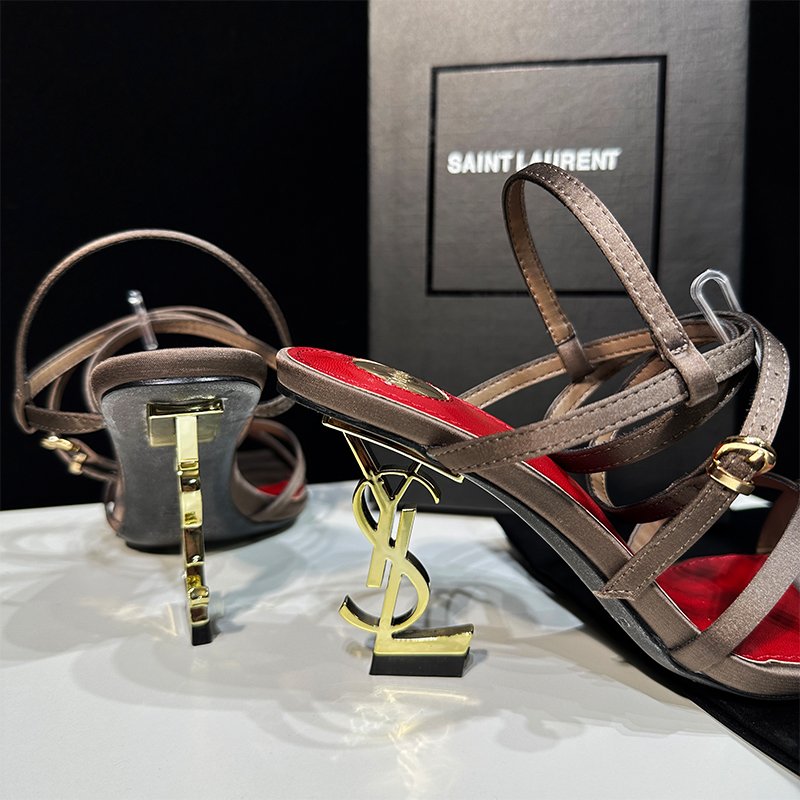 YSL Cassandra Sandal Brown/Red - Heels - Image 6