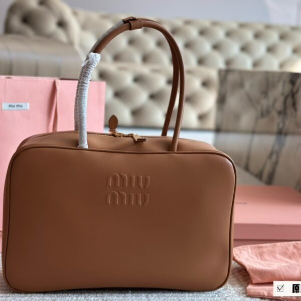 MIU Bowling Bag Brown Leather - Bag