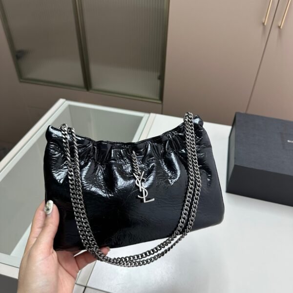 YSL Le 5 à 7 Hobo Black Patent Leather - Bag