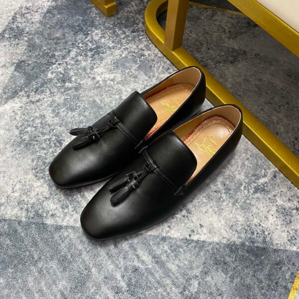 CL Dandelion Tassel Loafers Black Leather - Shoes