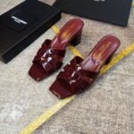 YSL Tribute Sandal 75 Brown Leather – Heels