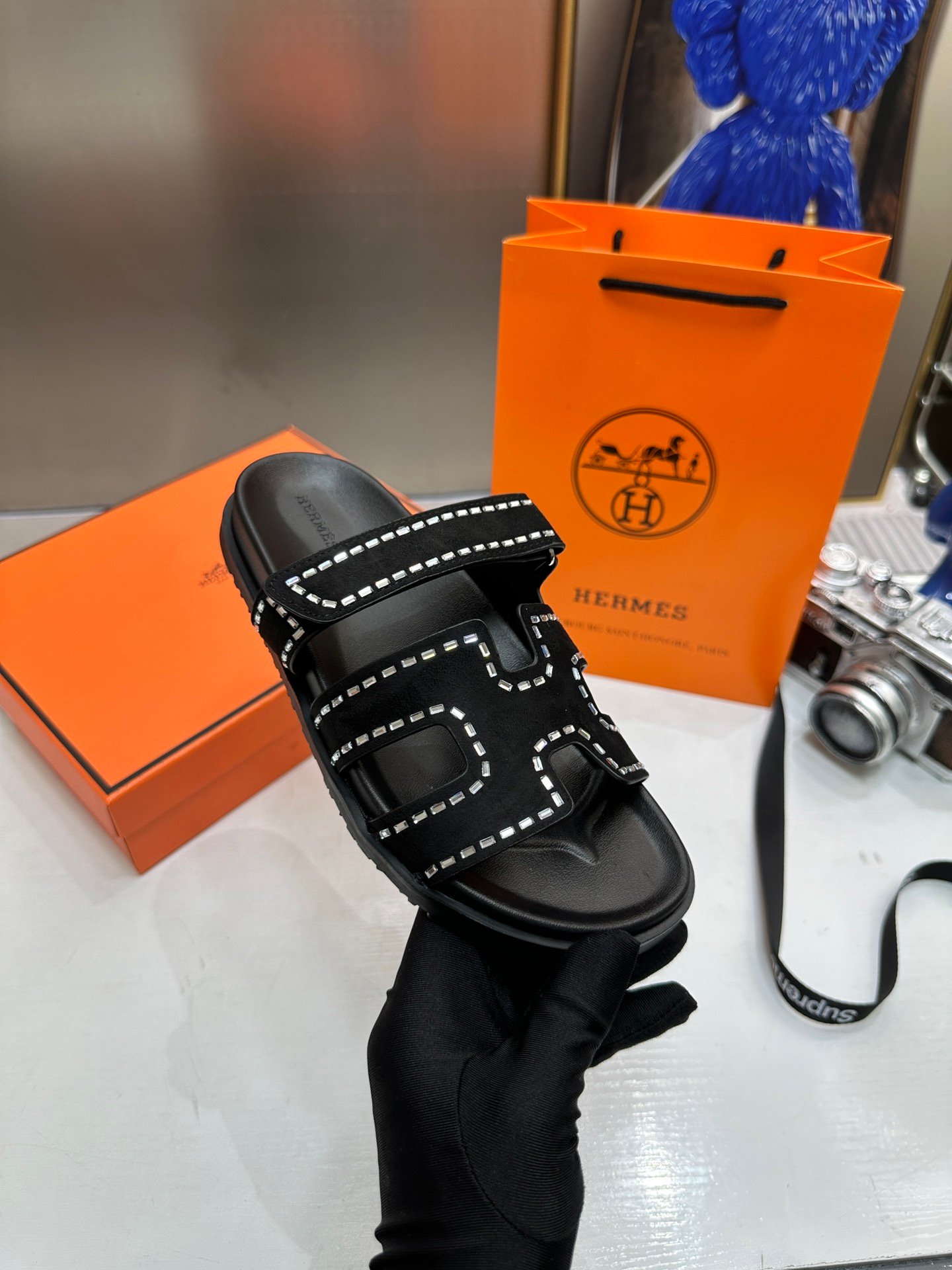 HM Oran Sandals Black Leather - Sandals - Image 6