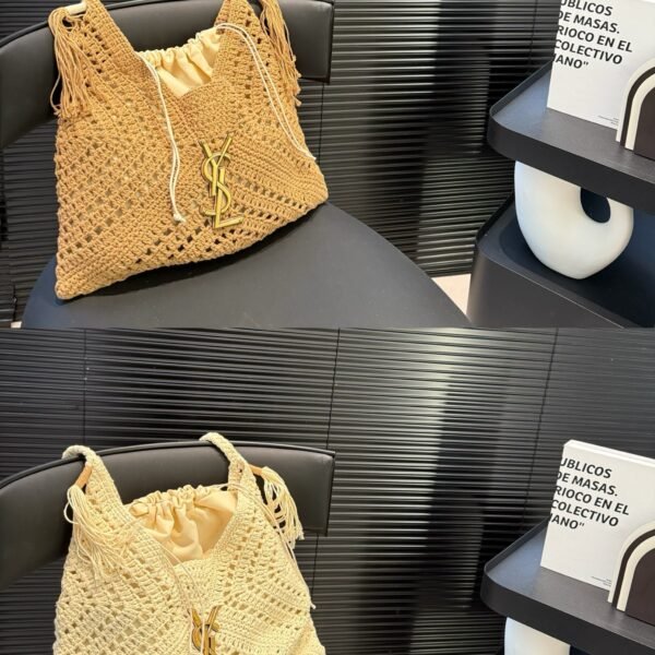 YSL Panier Medium Raffia - Bag