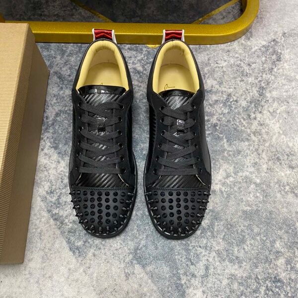 CL Louis Junior Spikes Black Leather - Sneakers