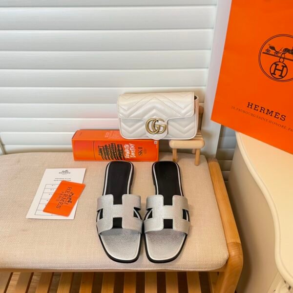 HM Oran Sandals Silver Leather - Sandals