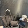 PR Re-Nylon Double Tote Black Nylon - Bag