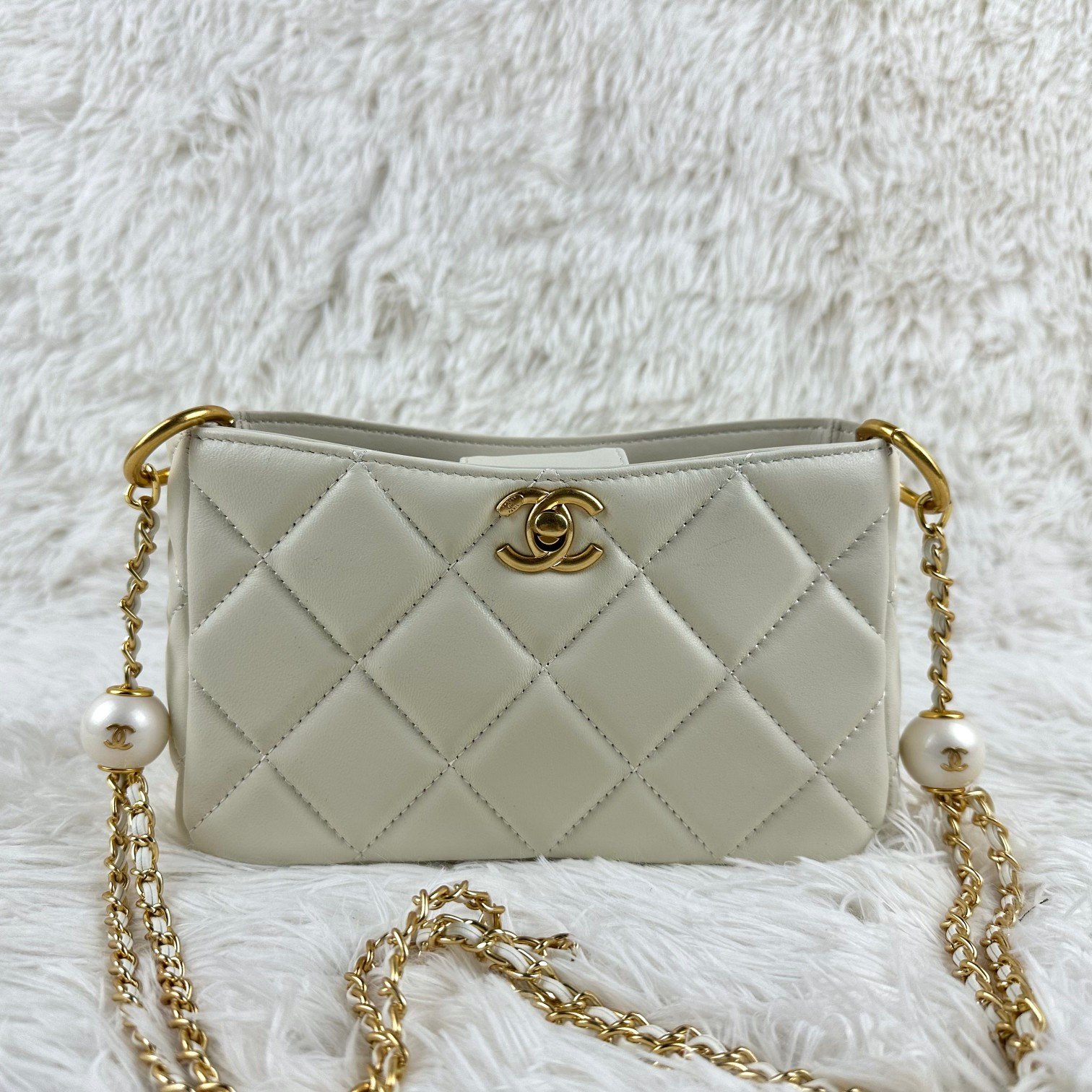CC Pearl Crush Mini Black/White Leather - Bag - Image 3