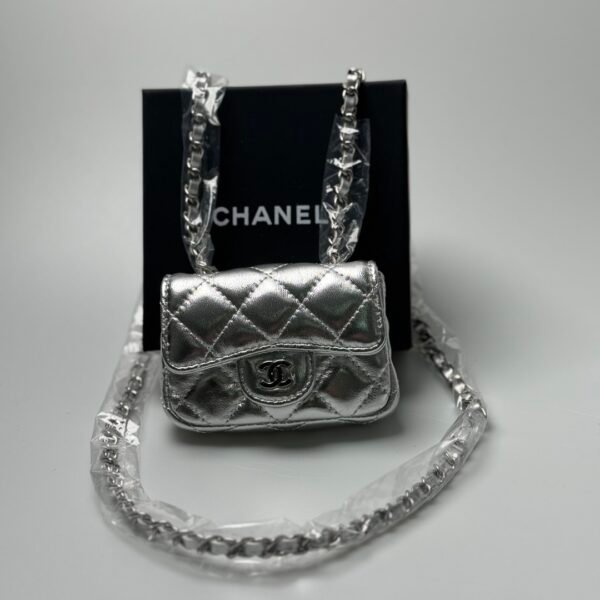 CC Mini Flap Bag Silver Leather - Bag
