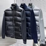 CD Oblique Knit Down Jacket Black – Giacca