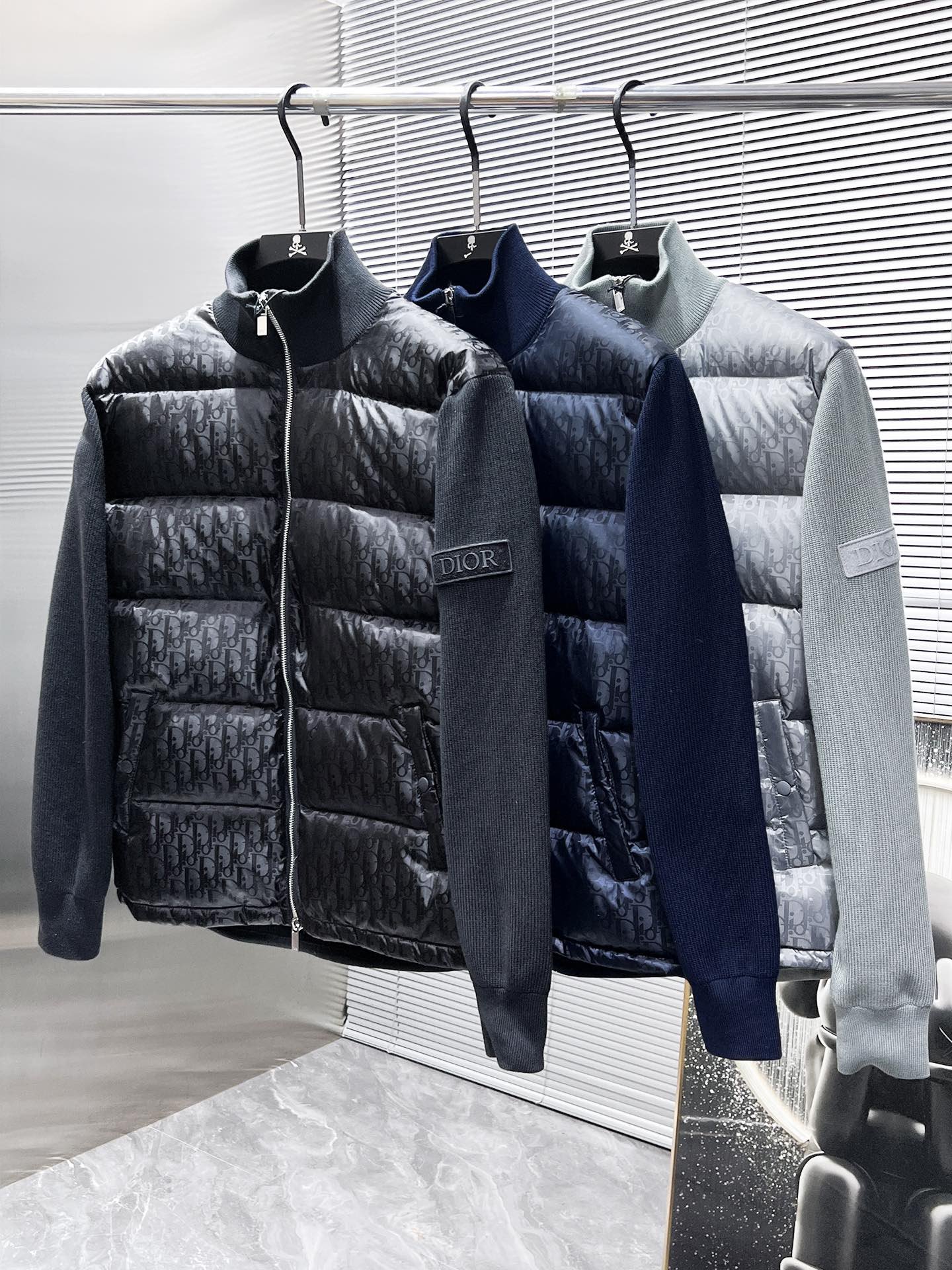 CD Oblique Knit Down Jacket Black - Jacket - Image 9