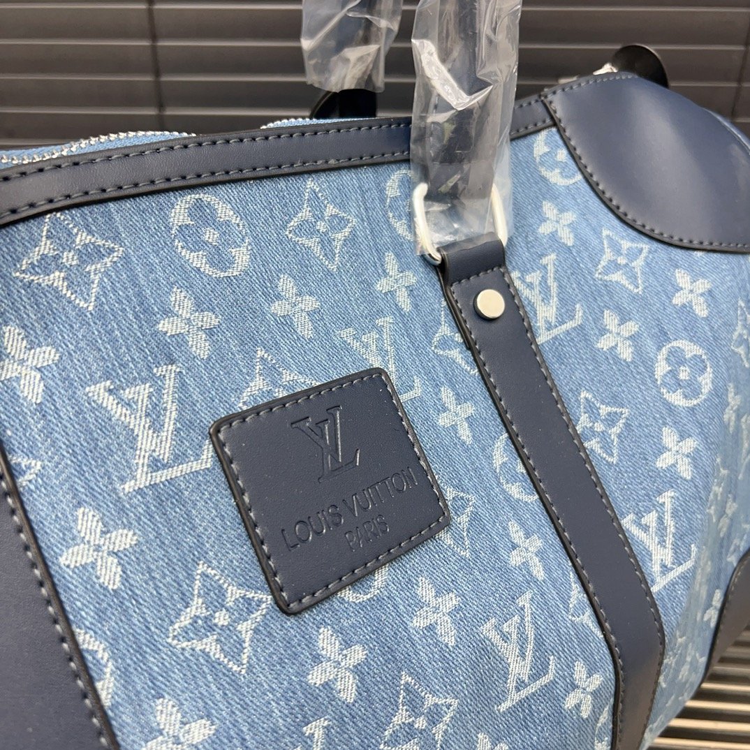 LV Keepall Bandoulière 50 Denim Monogram - Bag - Image 5