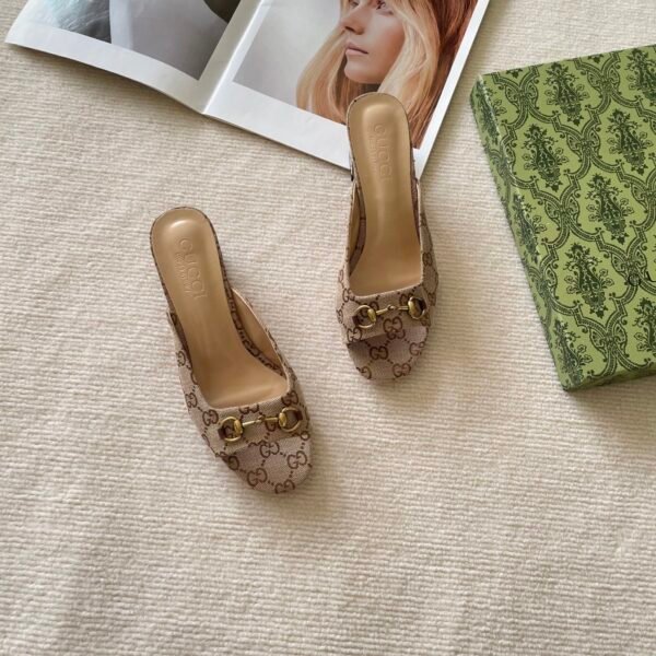GG Horsebit GG Canvas Mules - Heels