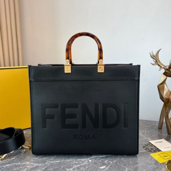 FD Sunshine Shopper Medium Black Leather - Bag