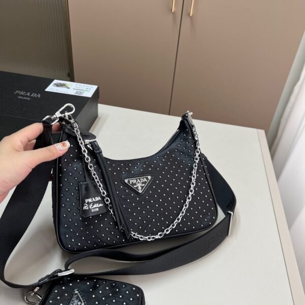 PR Re-Edition 2005 Black Studded Nylon - Bag