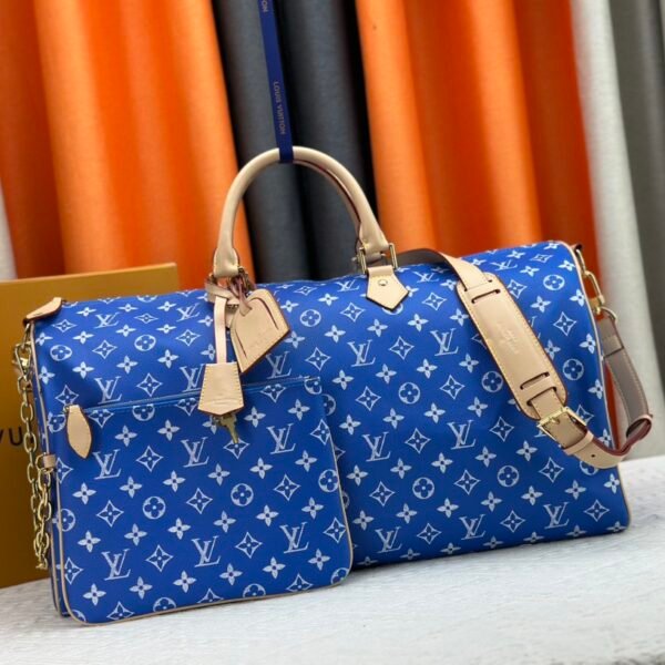 LV Keepall Bandoulière 50 Blue Monogram - Bag