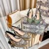 CD J'ACD Slingback Pump Green Embroidered - Heels