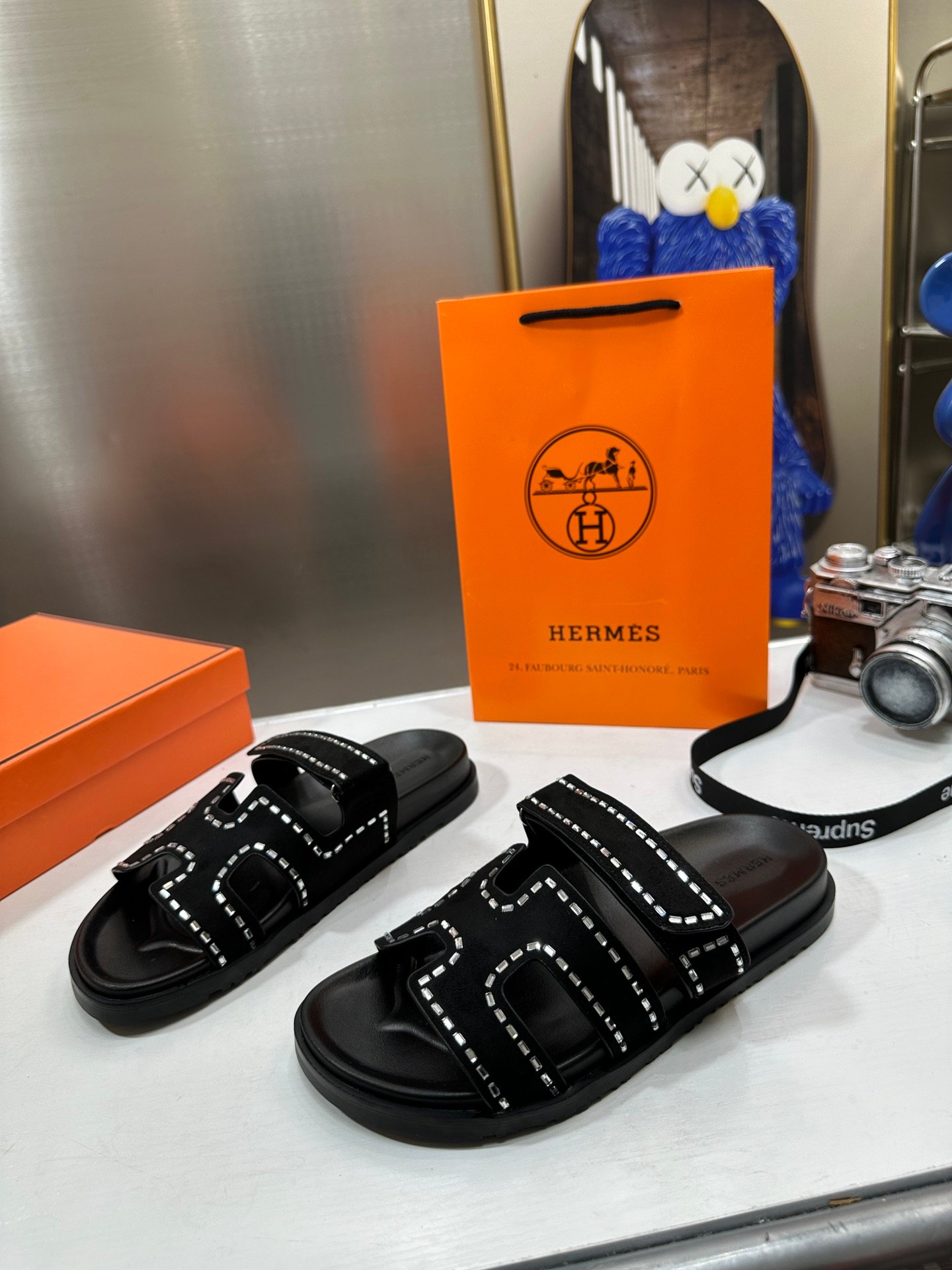 HM Oran Sandals Black Leather - Sandals - Image 3