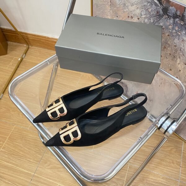 BAL BB Slingback Pumps Black Suede - Heels
