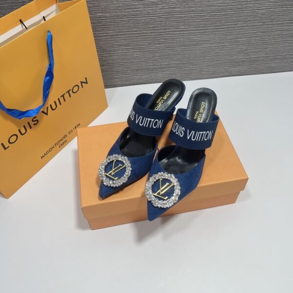 LV Revival Mule Blue Suede - Heels