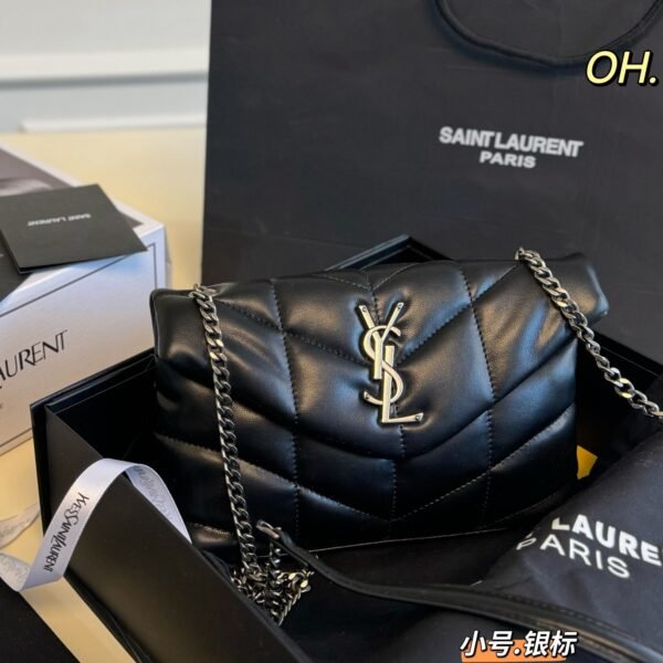 YSL Loulou Small Black/White Leather - Bag