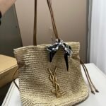YSL Panier Medium Raffia – Tasche