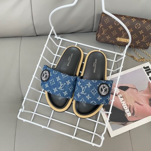 LV Waterfront Denim Monogram - Slides