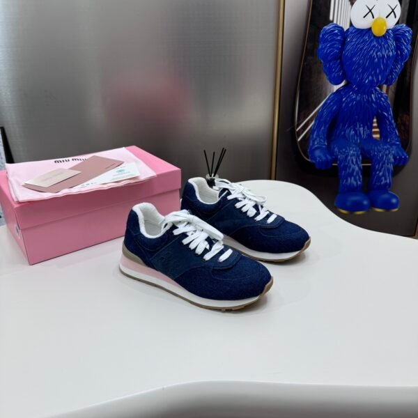 MIU Denim Sneakers Blue Denim - Sneakers
