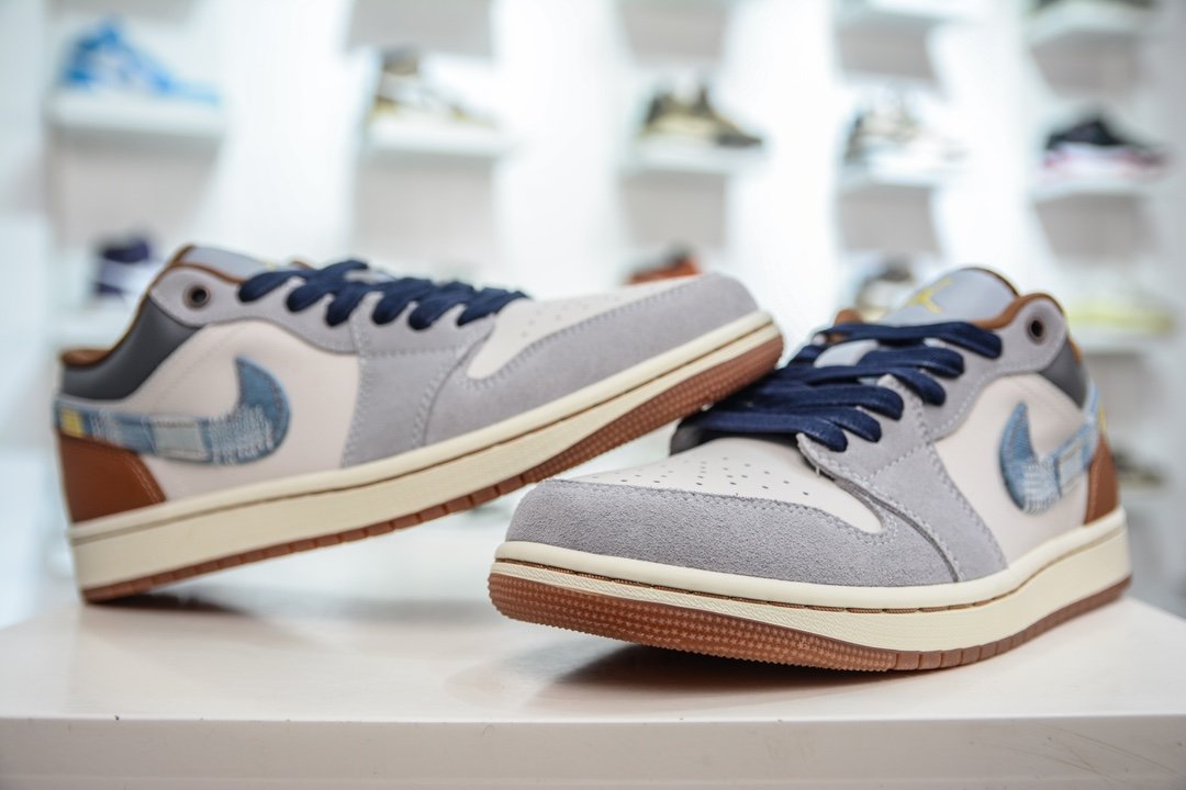 NK Air Jordan 1 Low SE Craft Multi-Color - Sneakers - Image 4