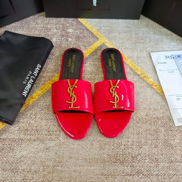YSL Cassandra Flat Sandals - Slides