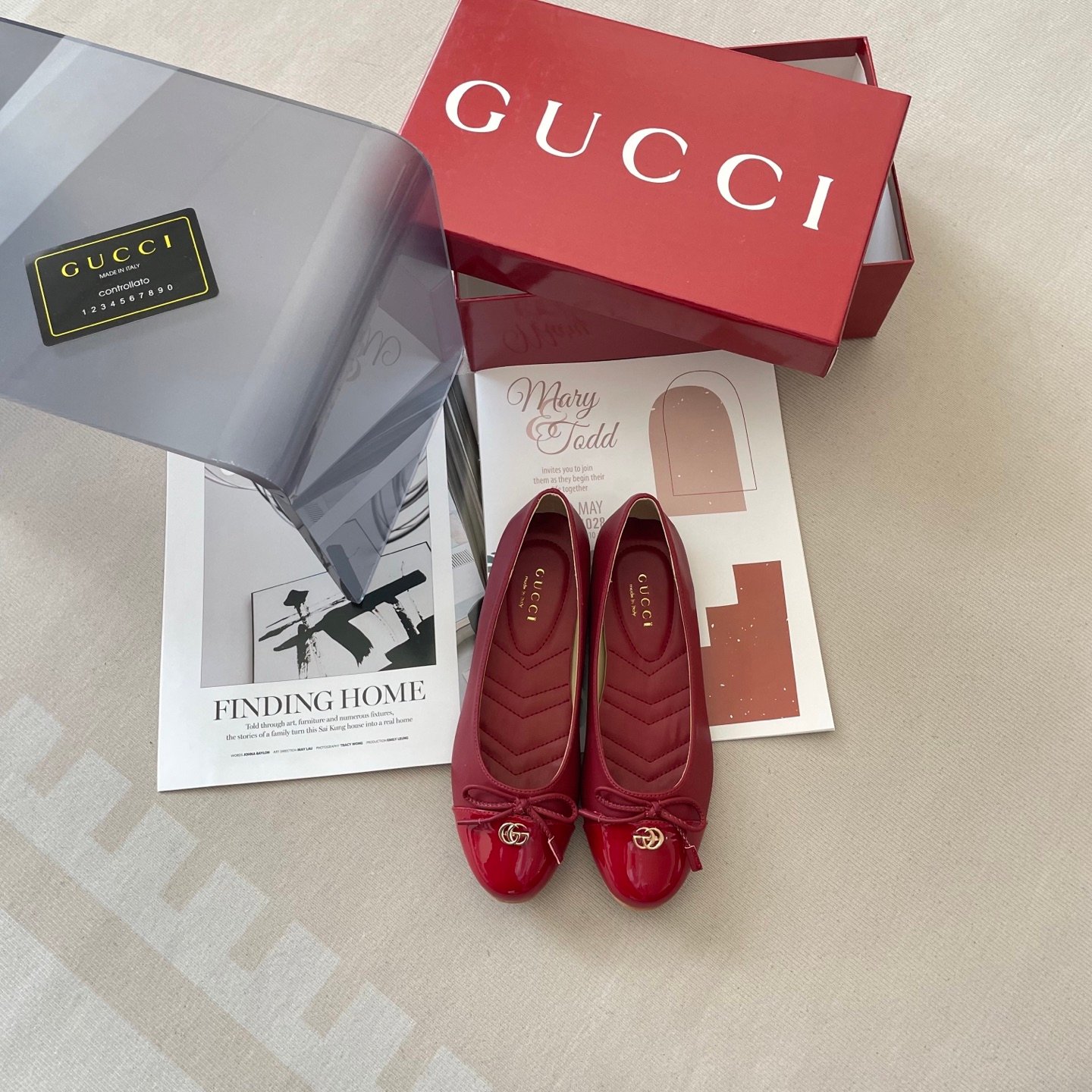 GG GG Marmont Ballet Flats Red Patent Leather - Shoes - Image 5