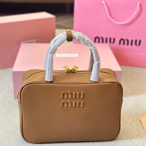 MIU Matelassé Leather Bag Tan Leather - Bag